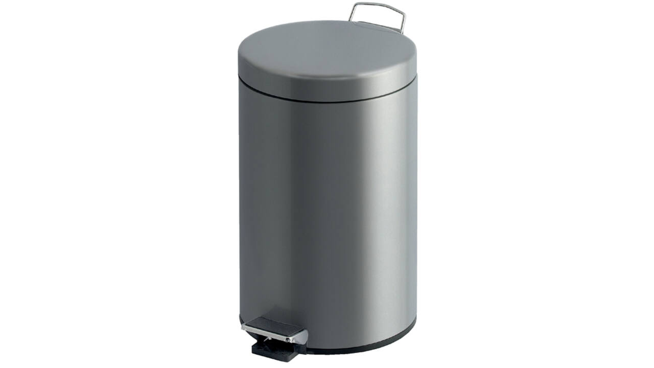 Afvalbak pedaalemmer RVS mat rond 12 liter
