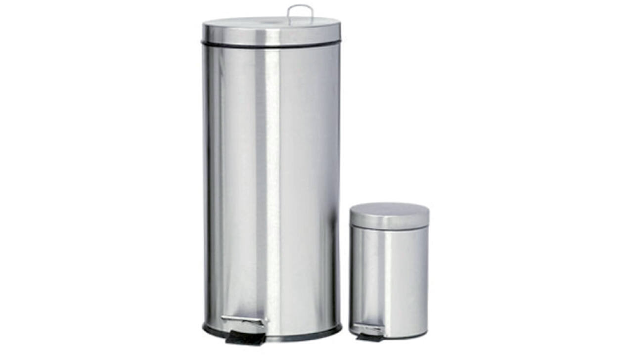 Afvalbak pedaalemmer RVS mat rond 30 liter