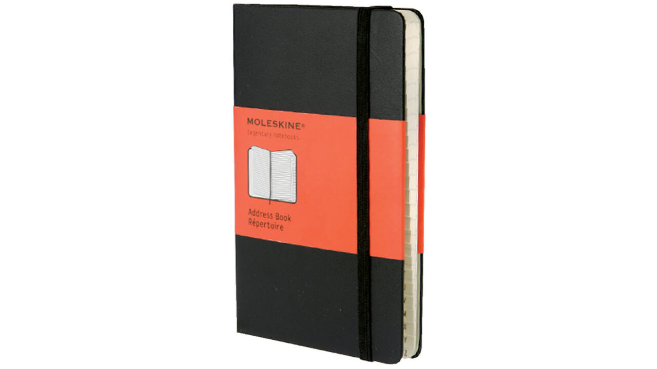 Adresboek Moleskine pocket 90x140mm hard cover zwart