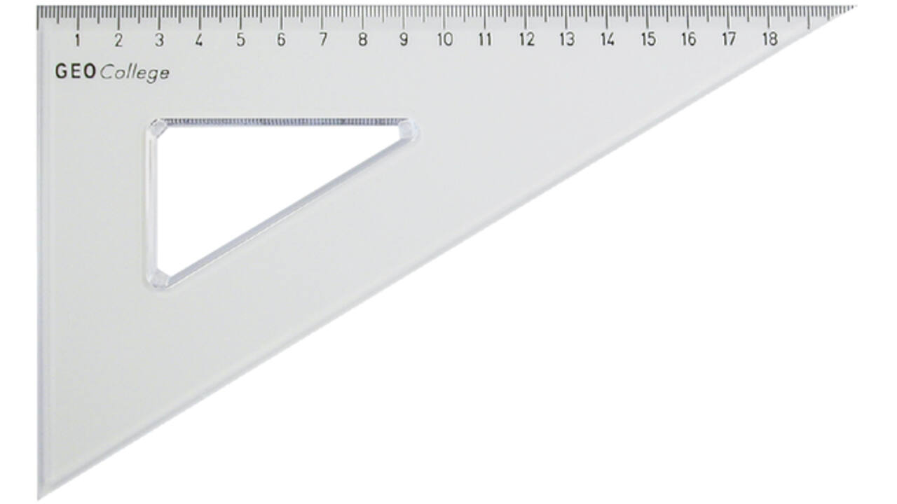 Driehoek Aristo 23620 200mm 30/60graden transparant
