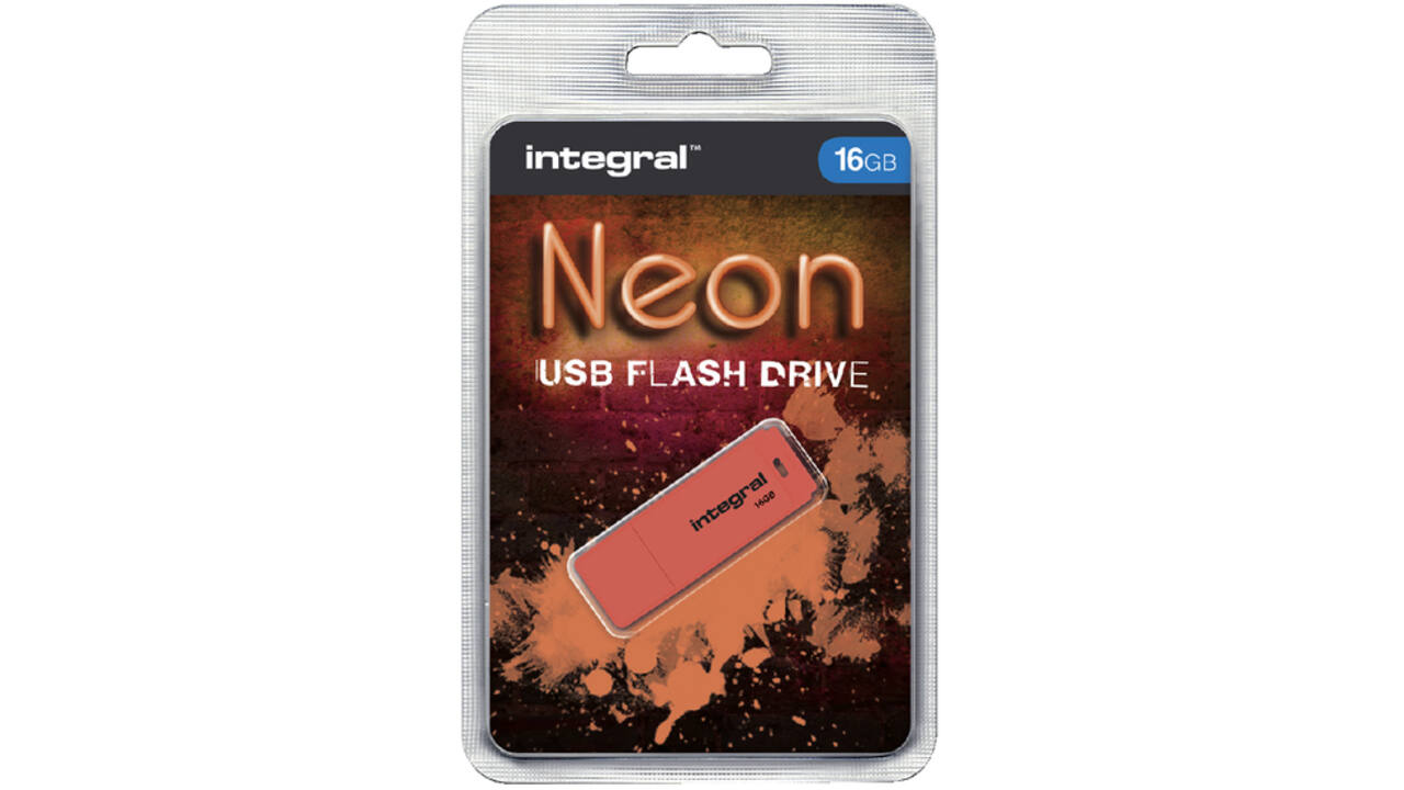 USB-stick 2.0 Integral 16Gb neon oranje