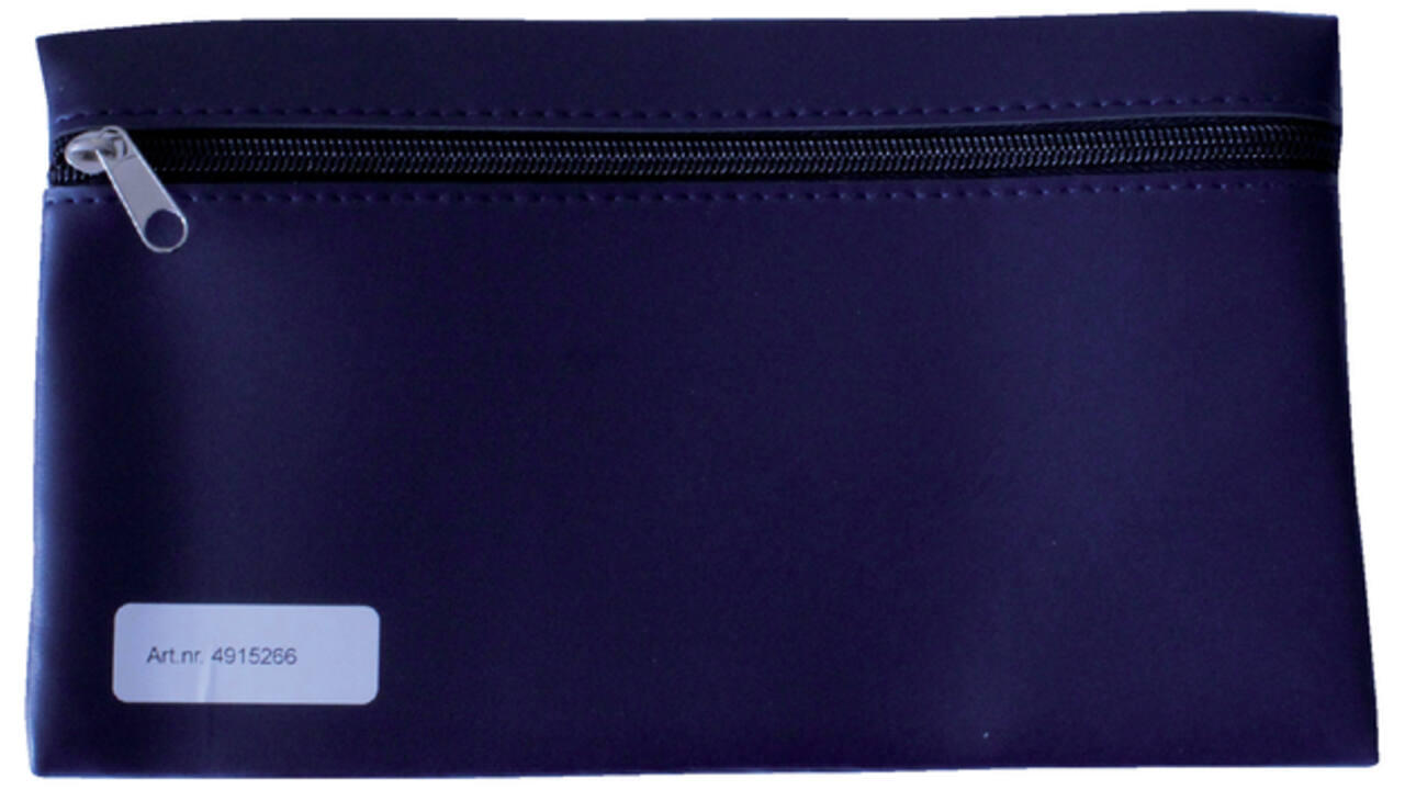 Schooletui 15x26cm met rits skai donkerblauw