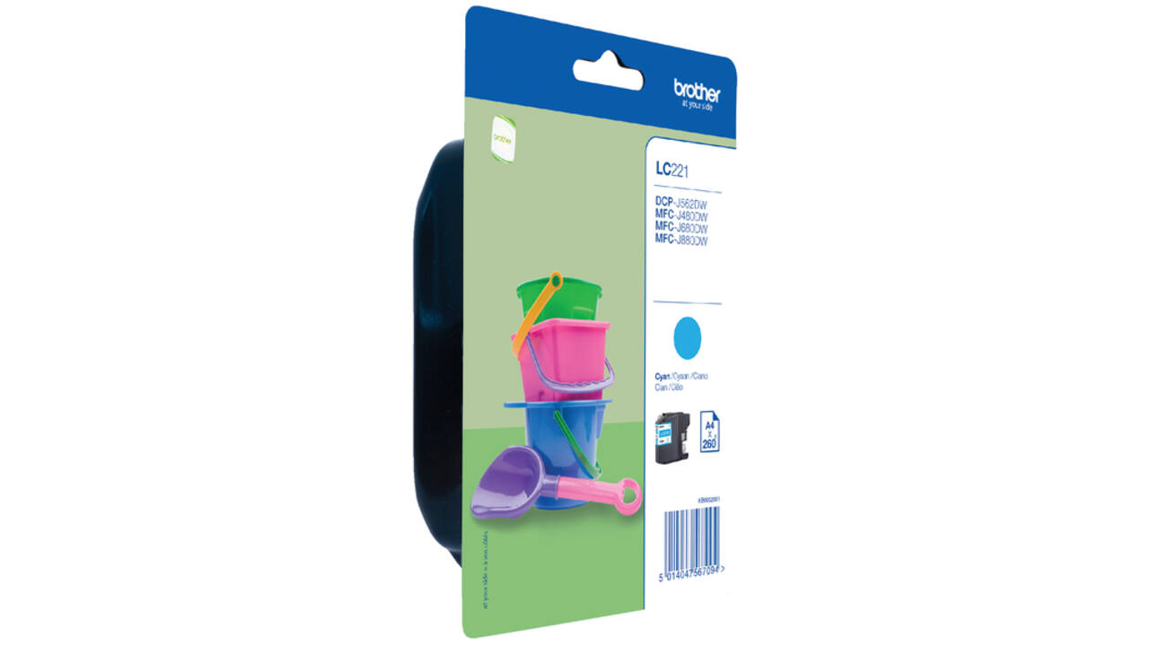 Inktcartridge Brother LC-221C blauw