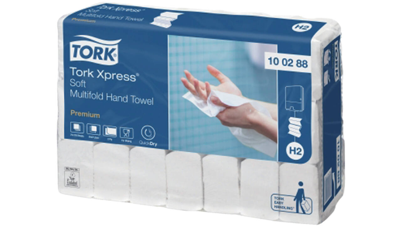Handdoek Tork H2 multifold Premium kwaliteit 2 laags wit 100288