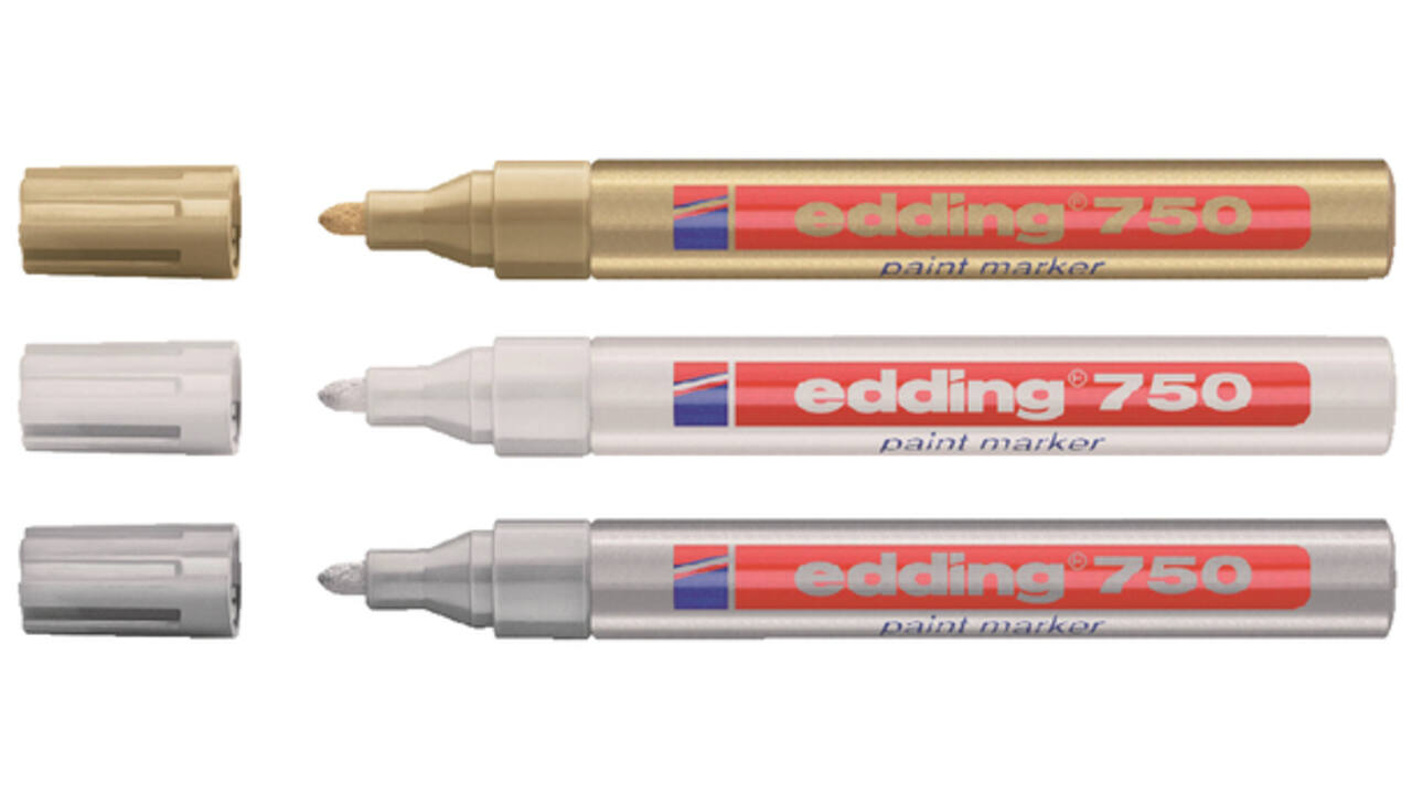 Viltstift edding 750 lakmarker rond 2-4mm zilver