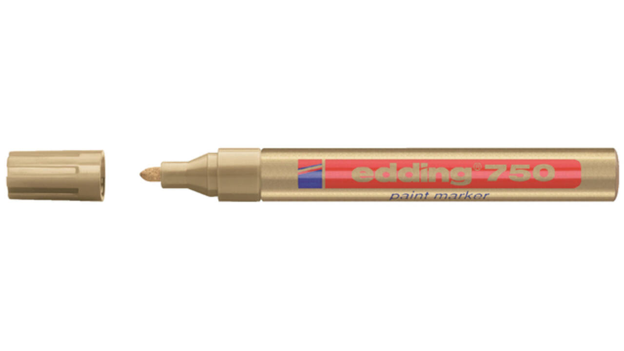 Viltstift edding 750 lakmarker rond 2-4mm goud