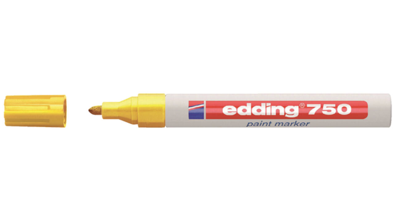 Viltstift edding 750 lakmarker rond 2-4mm geel