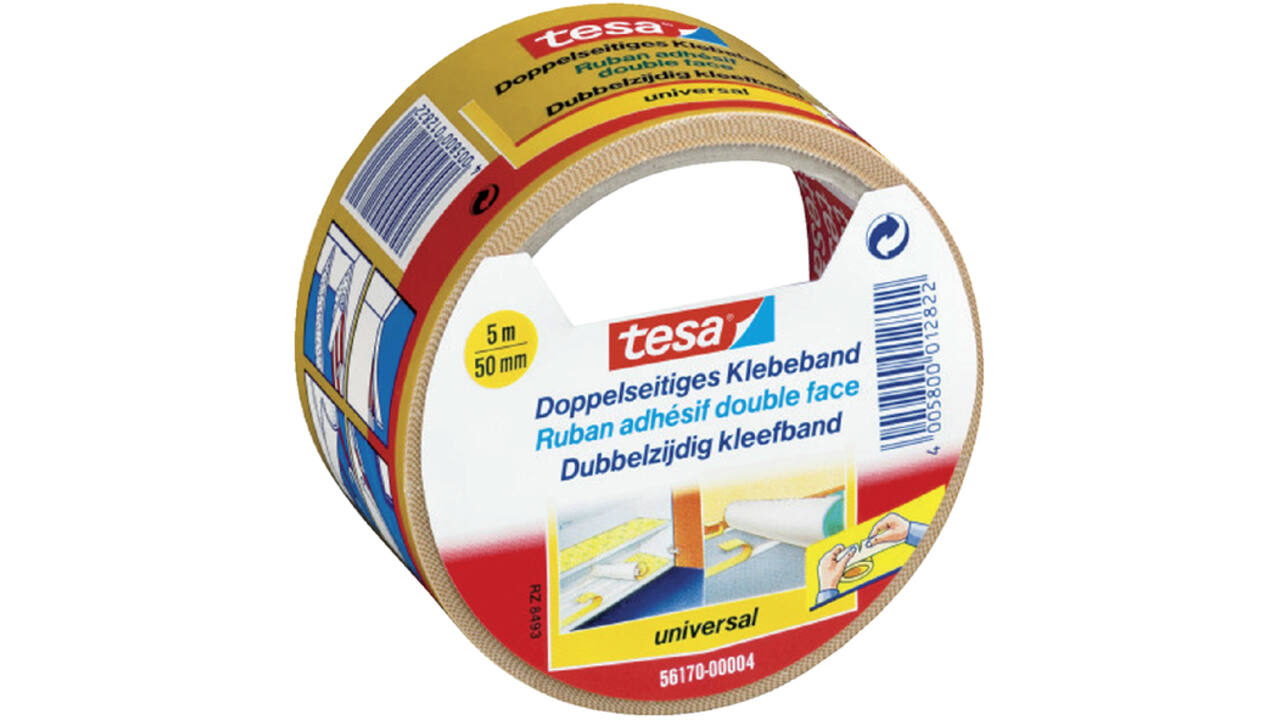 Tapijttape tesa® universal 5mx50mm dubbelzijdig wit
