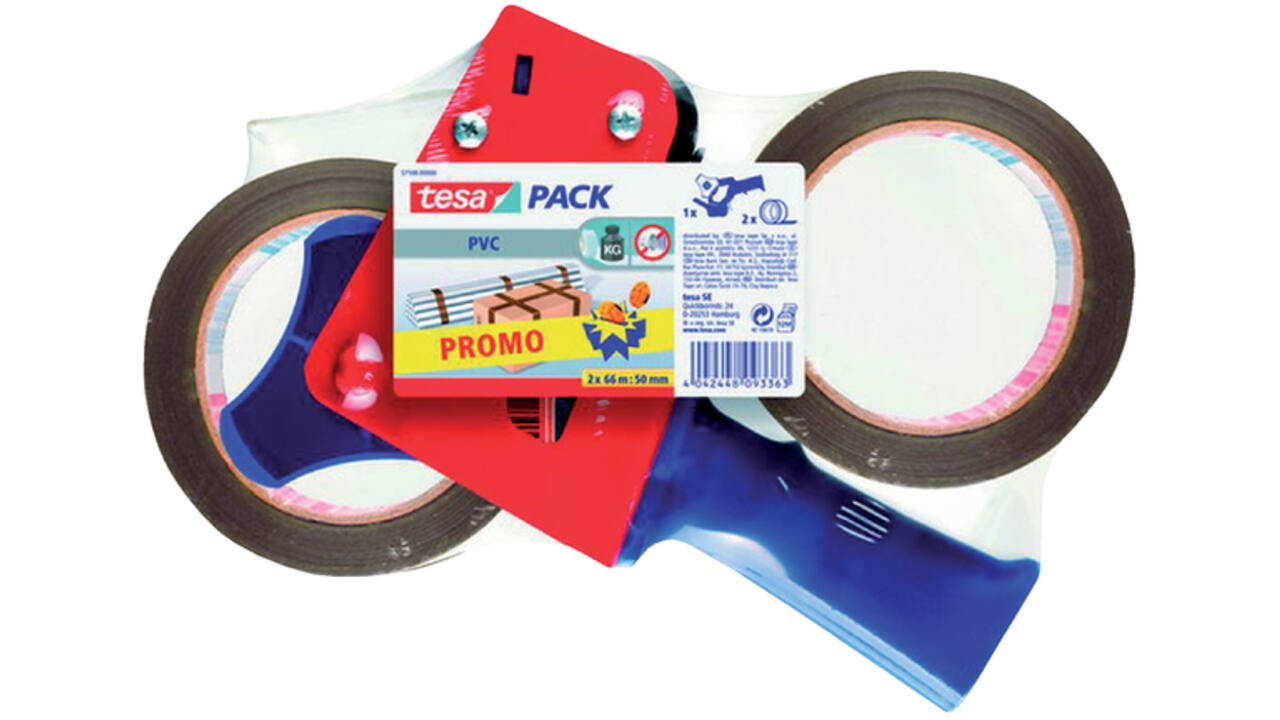 Verpakkingstape tesapack® ultra strong 66mx50mm pvc + dispenser