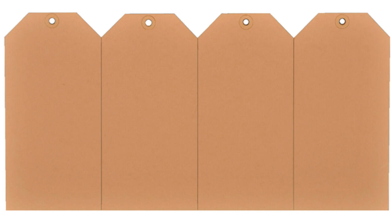Label karton nr2 200gr 40x80mm chamois 1000stuks