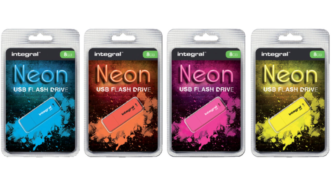 USB-stick 2.0 Integral 32GB neon blauw