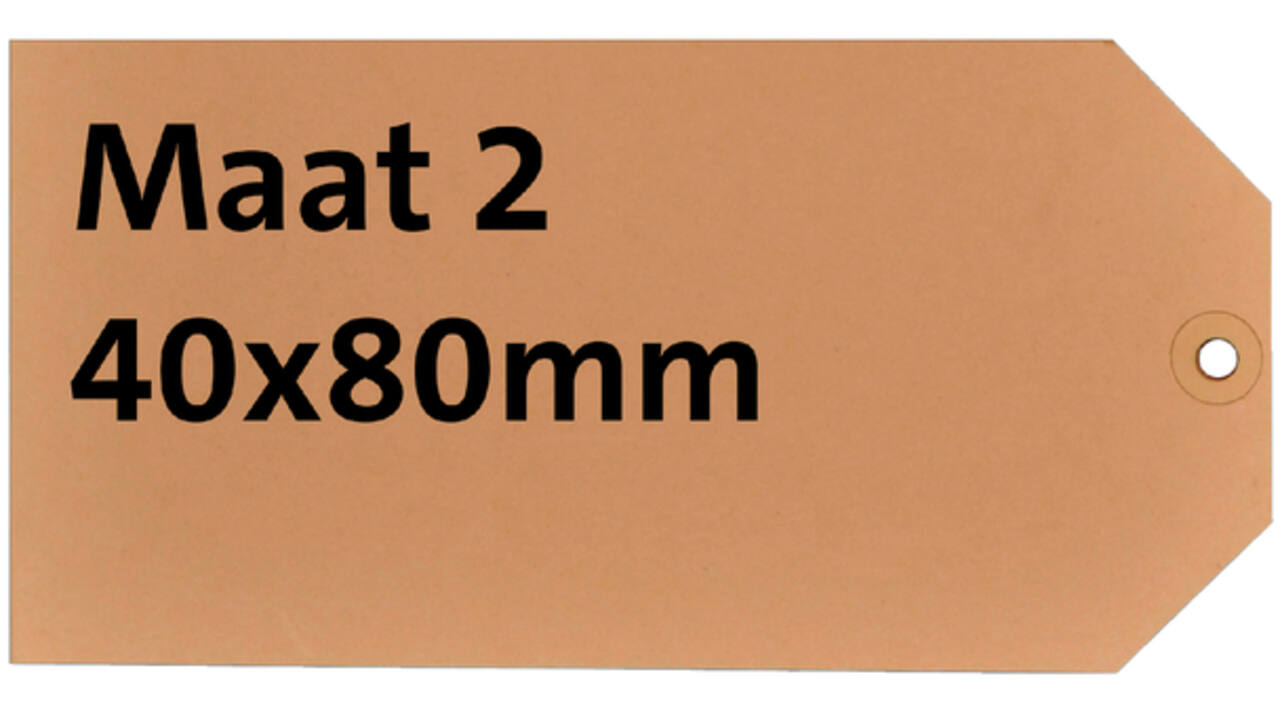 Label karton nr2 200gr 40x80mm chamois 1000stuks