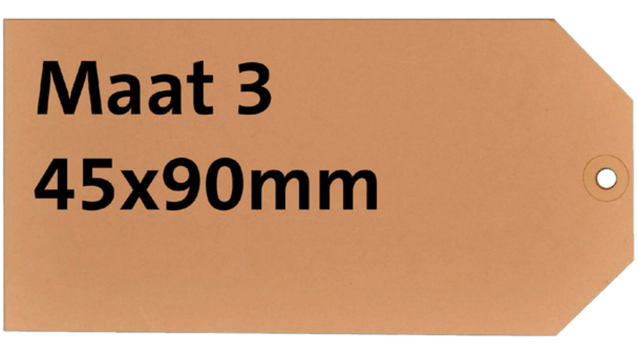 Label karton nr3 200gr 45x90mm chamois 1000stuks