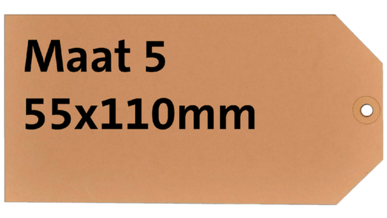 Label karton nr5 200gr 55x110mm chamois 1000stuks