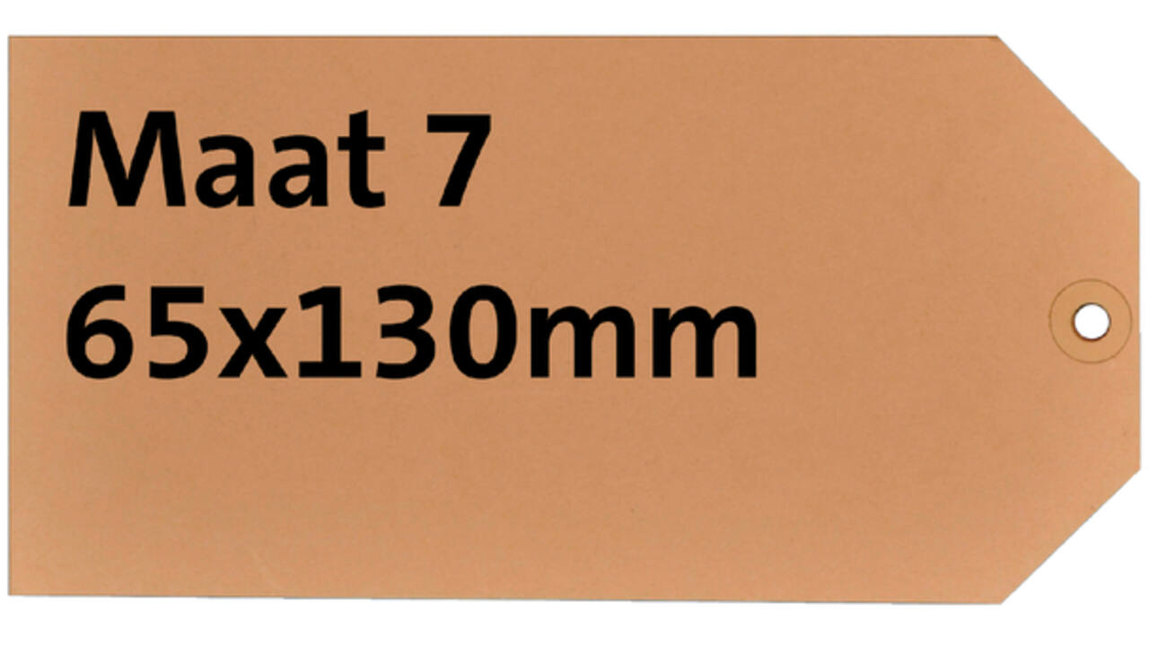 Label karton nr7 200gr 65x130mm chamois 1000stuks