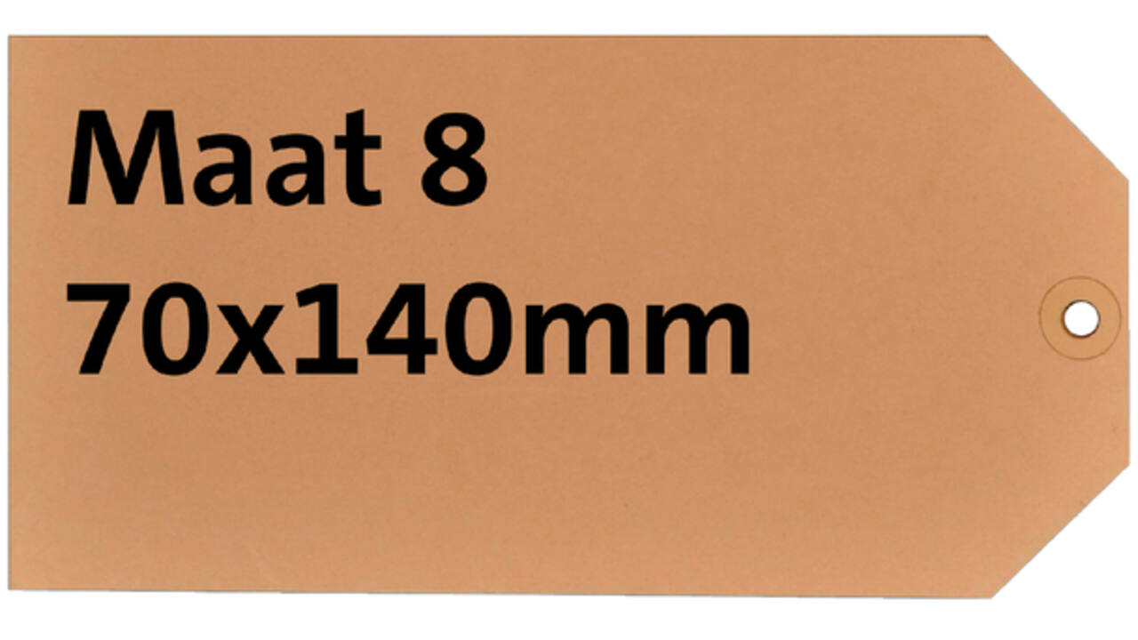 Label karton nr8 200gr 70x140mm chamois 1000stuks