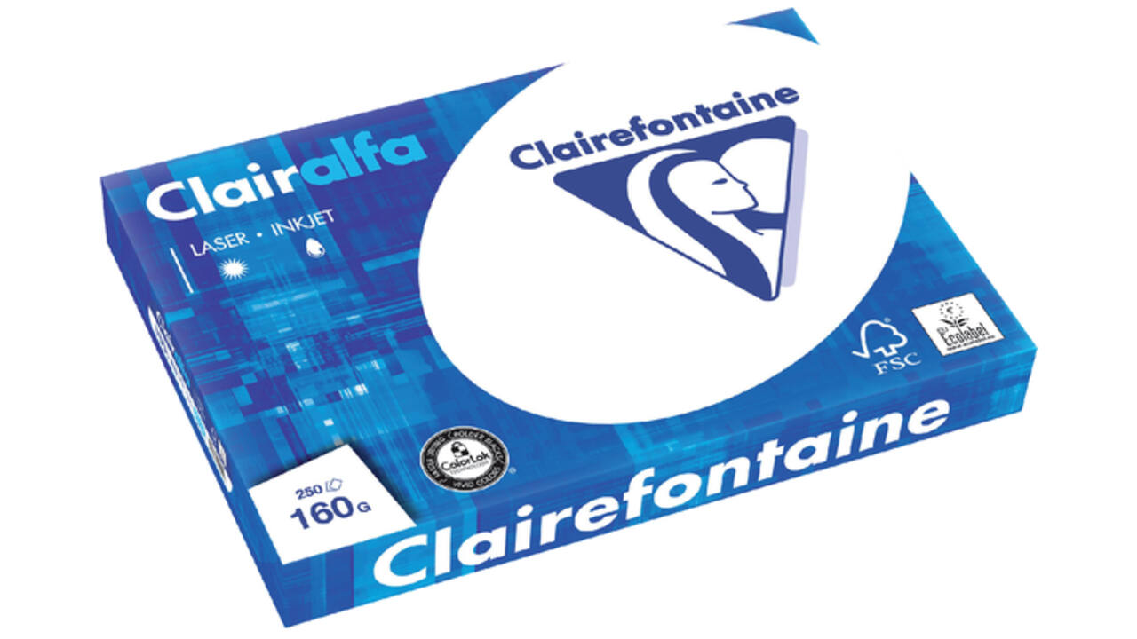 Kopieerpapier Clairefontaine Clairalfa A3 160gr wit 250vel
