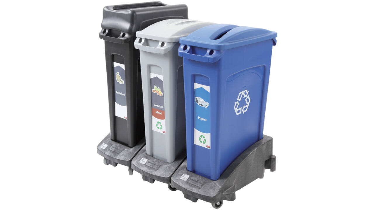 Onderstel Rubbermaid Slim Jim zwart