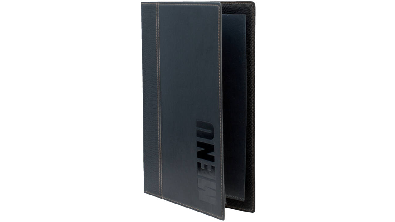 Menukaart Securit Trendy A5 1 x 2 tassen zwart