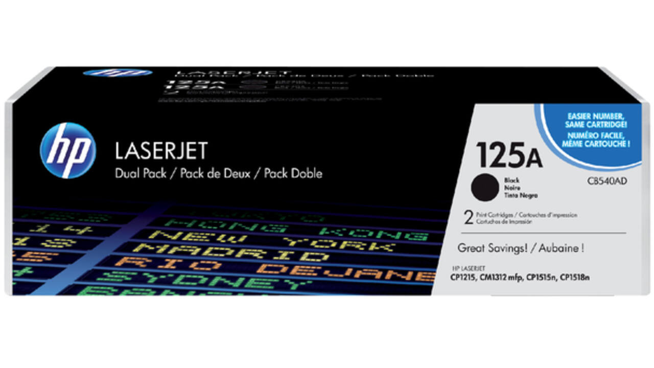 Tonercartridge HP CB540AD 125A zwart 2x