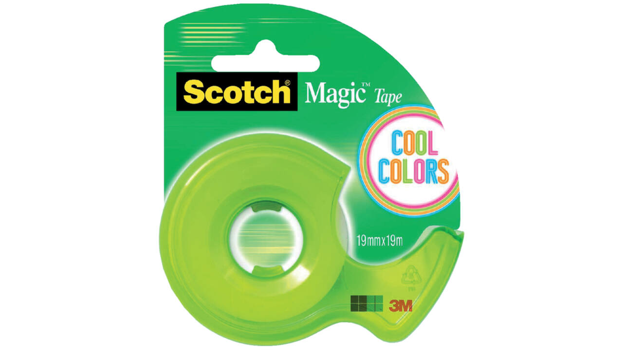 Plakband Scotch 810 19mmx19m onzichtbaar + handdispenser Cool Colors