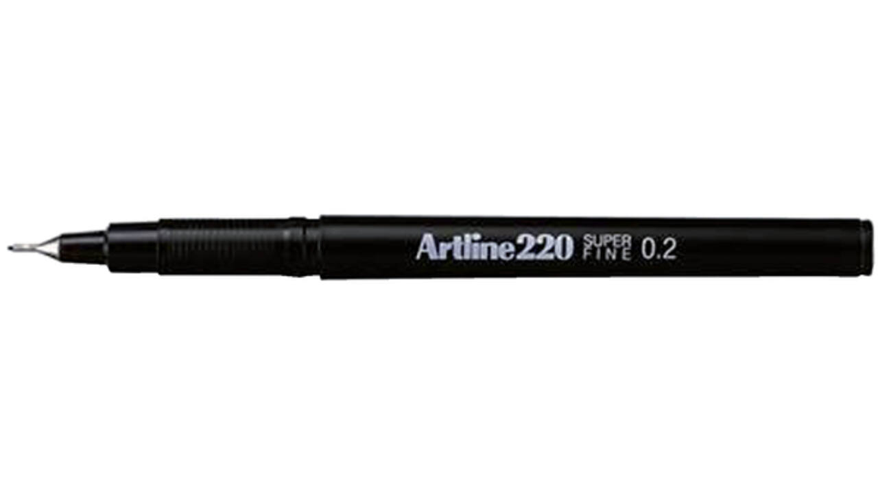 Fineliner Artline 220 rond super fijn zwart