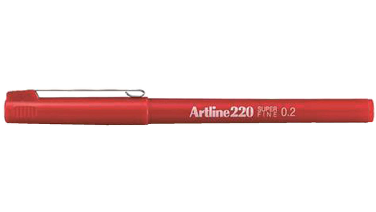 Fineliner Artline 220 rond super fijn rood