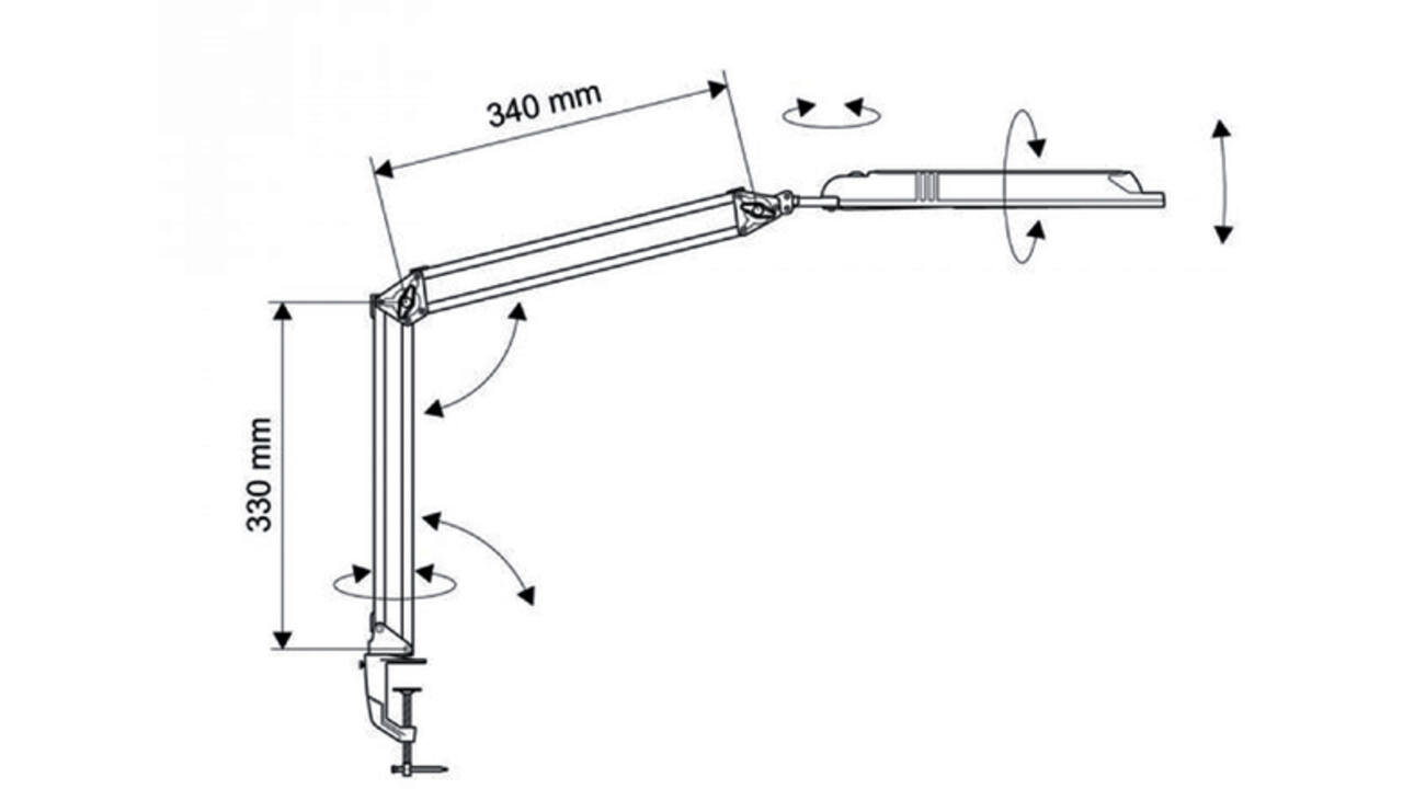Bureaulamp MAUL Atlantic LED tafelklem zwart