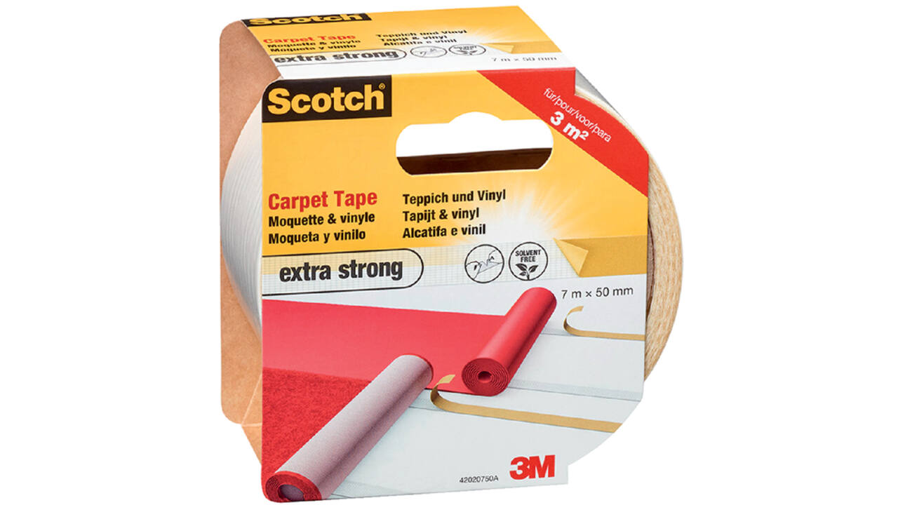 Plakband Scotch tapijt 50mmx7m dubbelzijdig extra strong