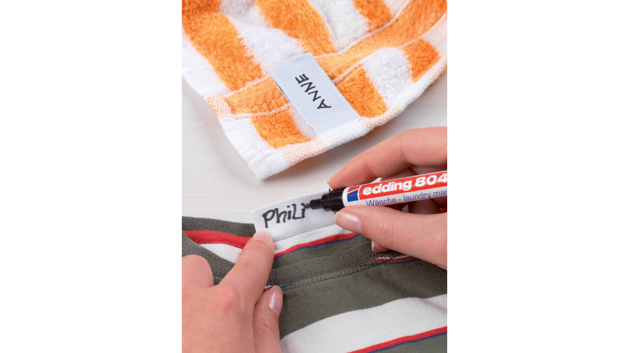 Viltstift edding 8040 wasgoed rond 1mm zwart blister à 1 stuk