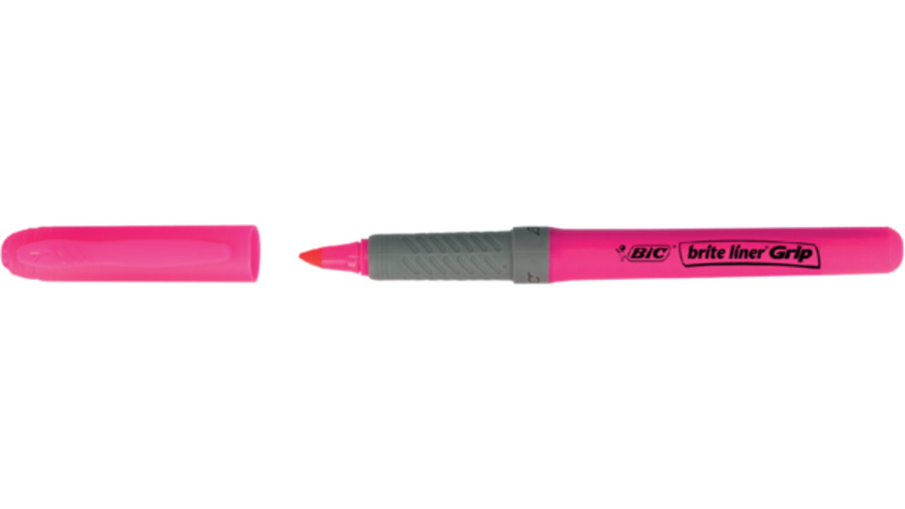 Markeerstift Bic grip assorti etui à 5 stuks
