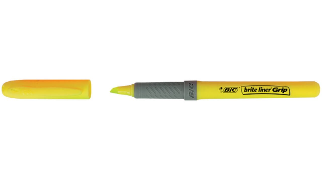 Markeerstift Bic grip assorti etui à 5 stuks