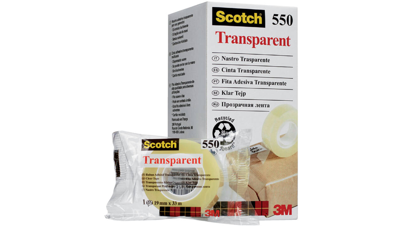 Plakband Scotch 550 19mmx33m transparant