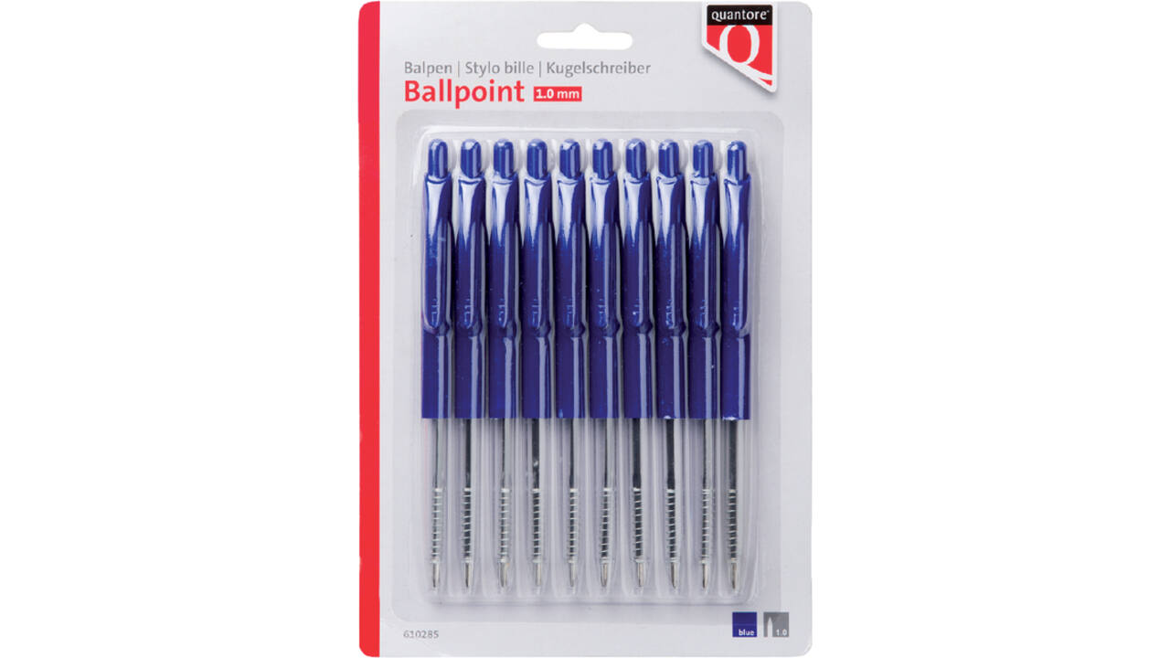 Balpen Quantore drukknop blauw