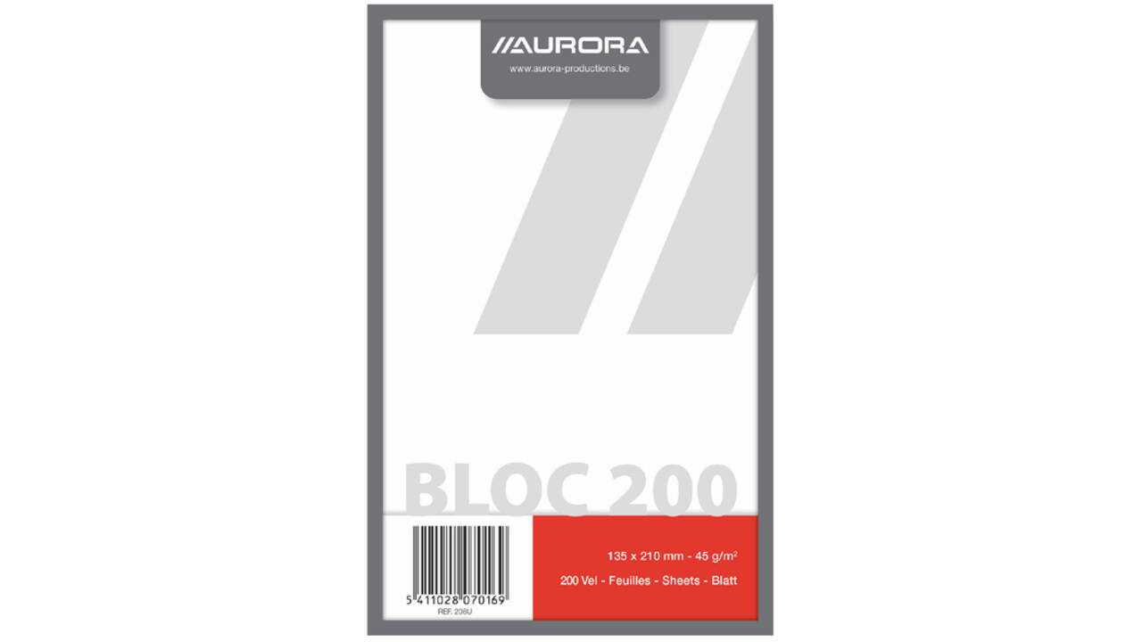 Kladblok Aurora 135x210mm blanco 200 vel 45gr