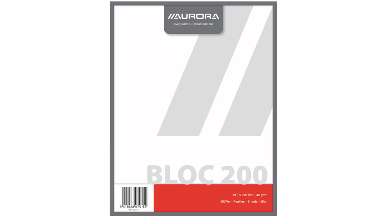 Kladblok Aurora 210x270mm blanco 200 vel 45gr