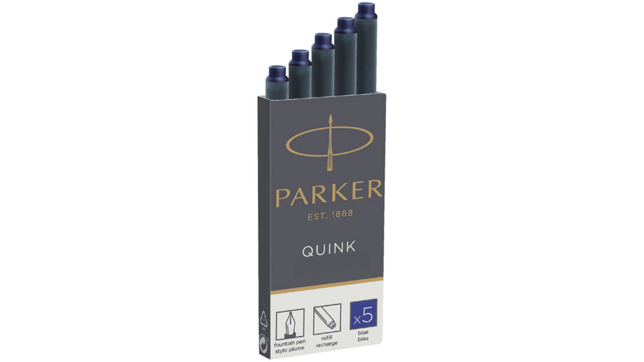 Inktpatroon Parker Quink permanent blauw pak à 5 stuks