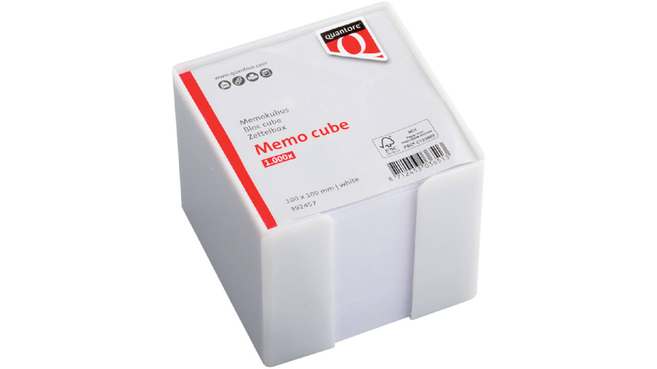 Memokubus Quantore 10x10x9cm wit met 900vel
