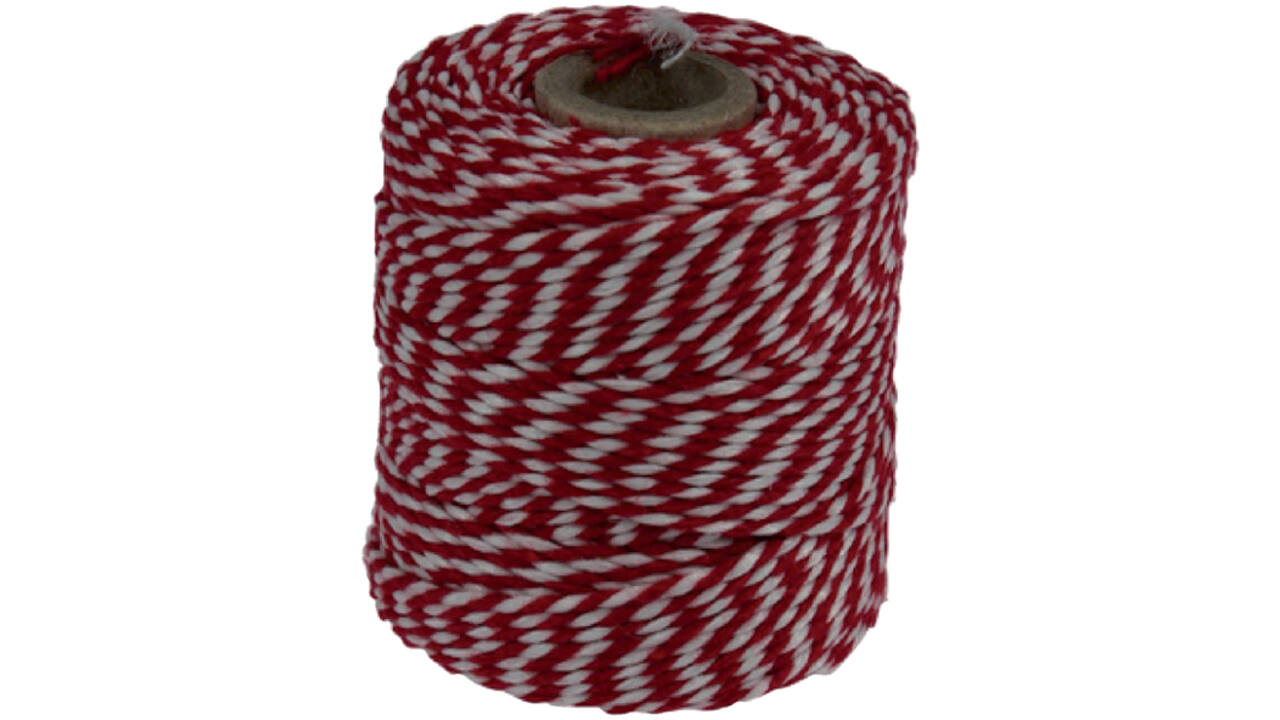 Touw Muller katoen 50 gram 45 meter rood/wit