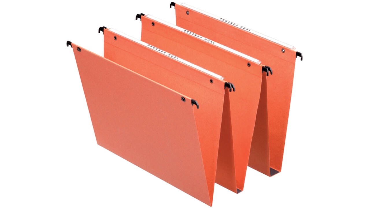 Hangmap Esselte Orgarex Dual verticaal 345x245x15mm oranje