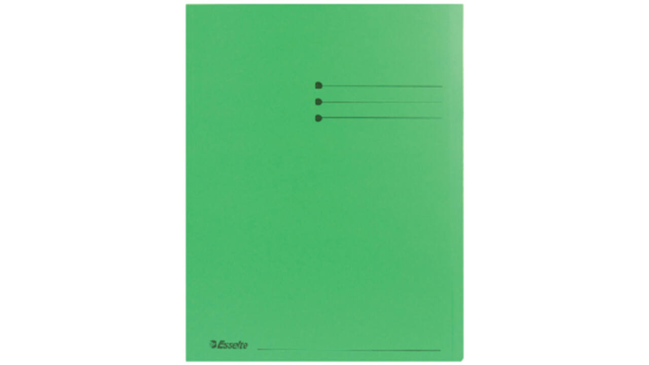 Vouwmap Esselte A4 met overslag manilla 180gr groen
