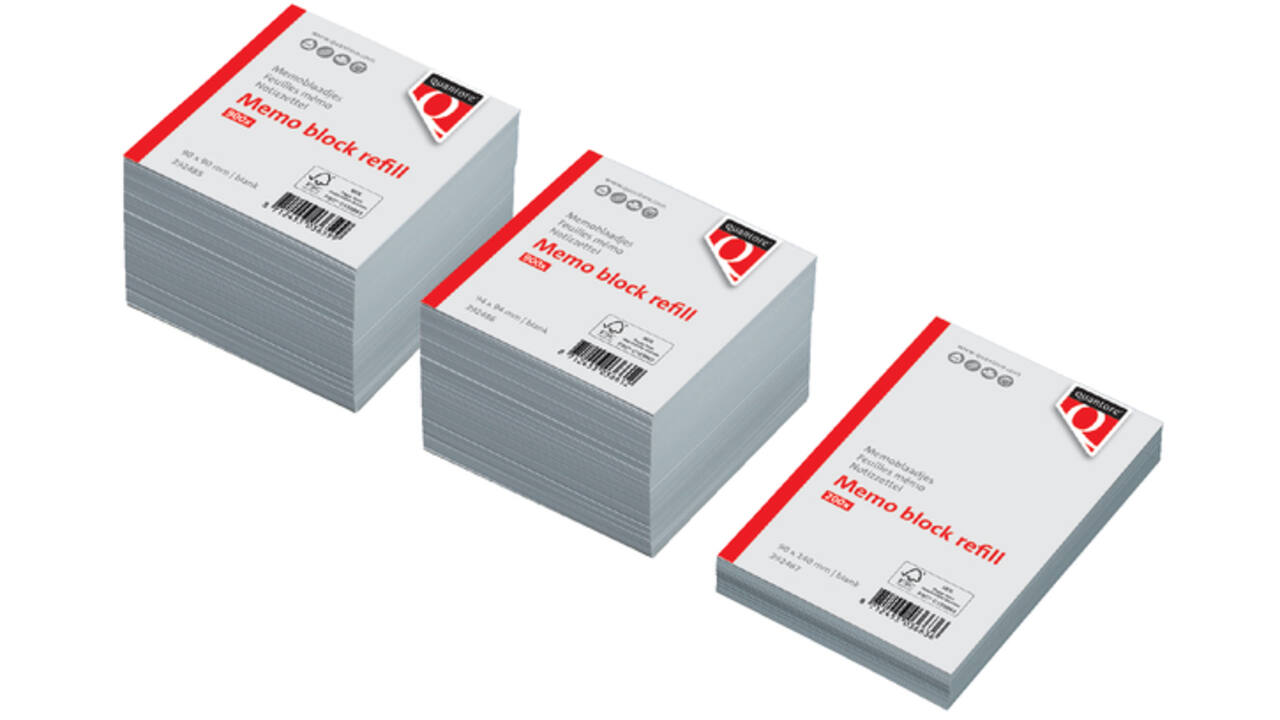 Memoblaadjes Quantore losbladig 90x90x90mm 900 vel