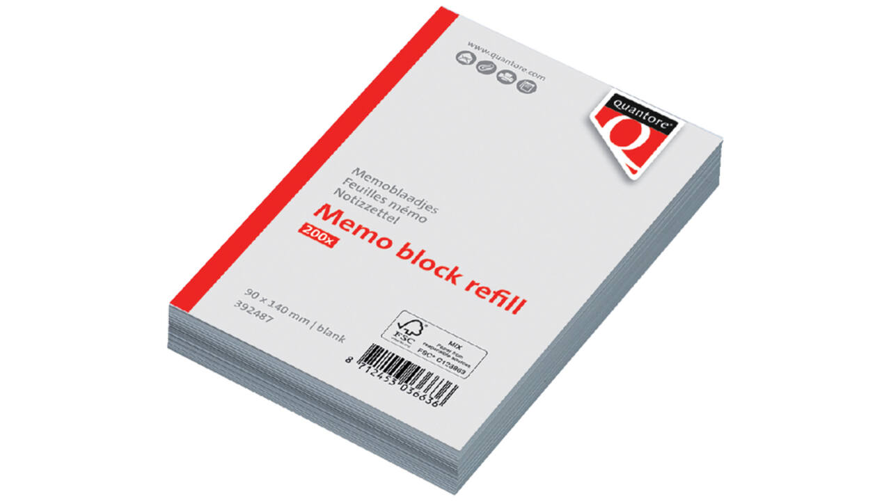 Memoblaadjes Quantore losbladig 140x90x20mm 200vel
