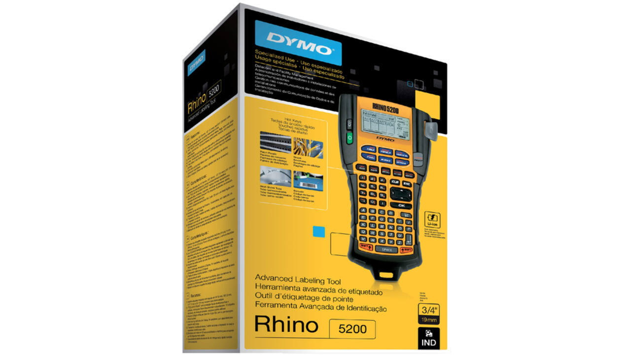 Labelprinter Dymo Rhino 5200 industrieel abc 19mm geel