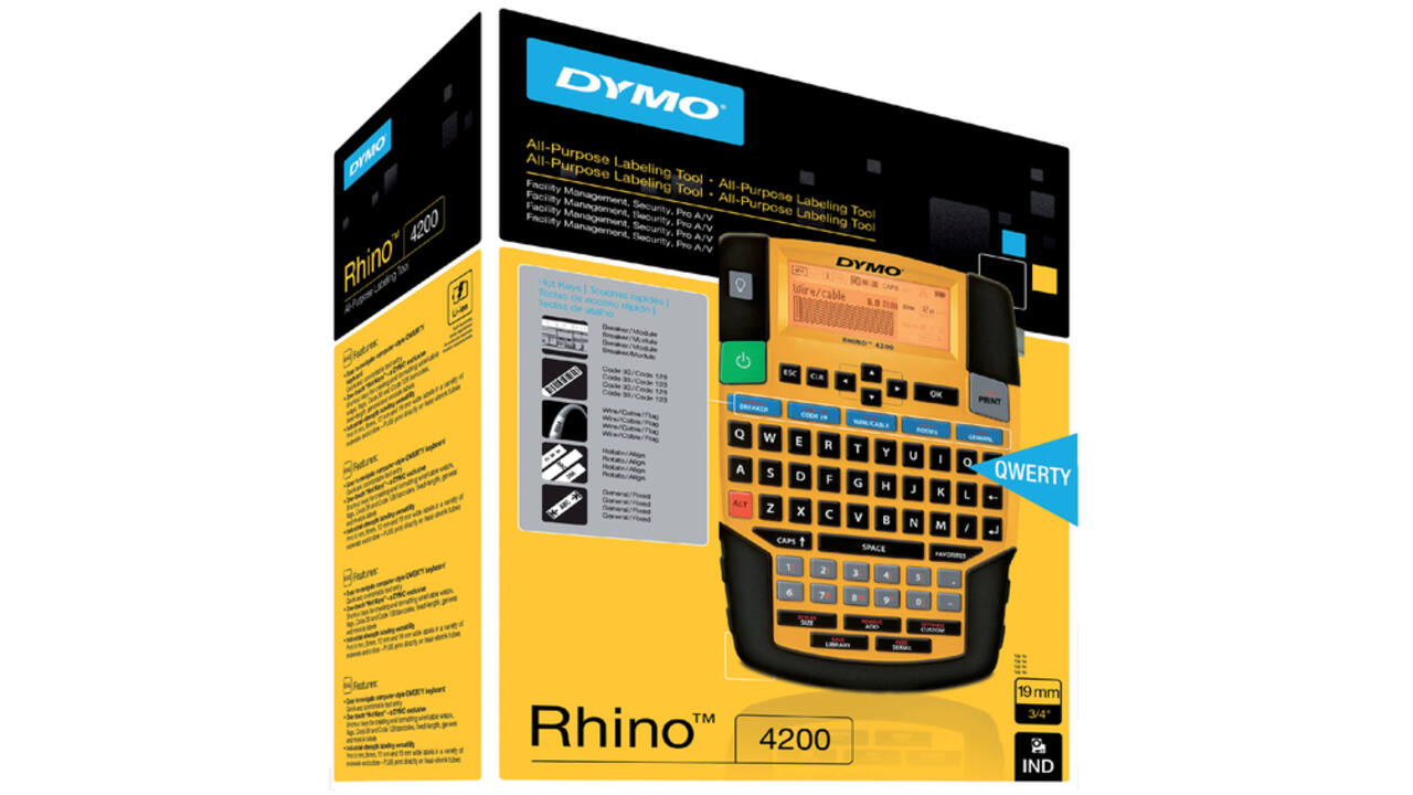 Labelprinter Dymo Rhino 4200 industrieel qwerty 19mm geel