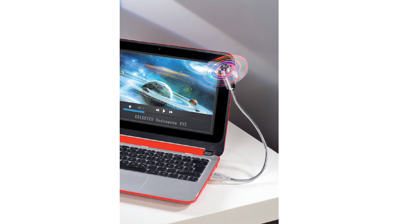 Ventilator Hama voor notebook zwanenhals USB zilvergrijs