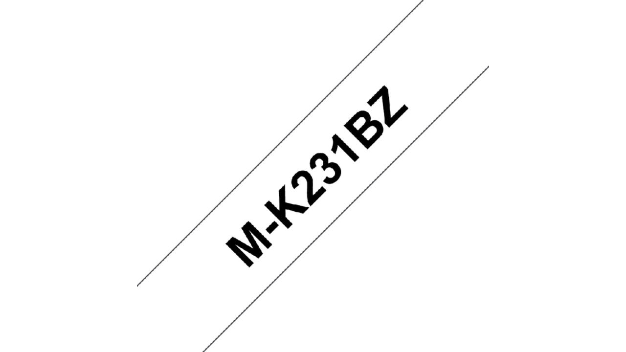 Labeltape Brother P-touch M-K231 12mm zwart op wit