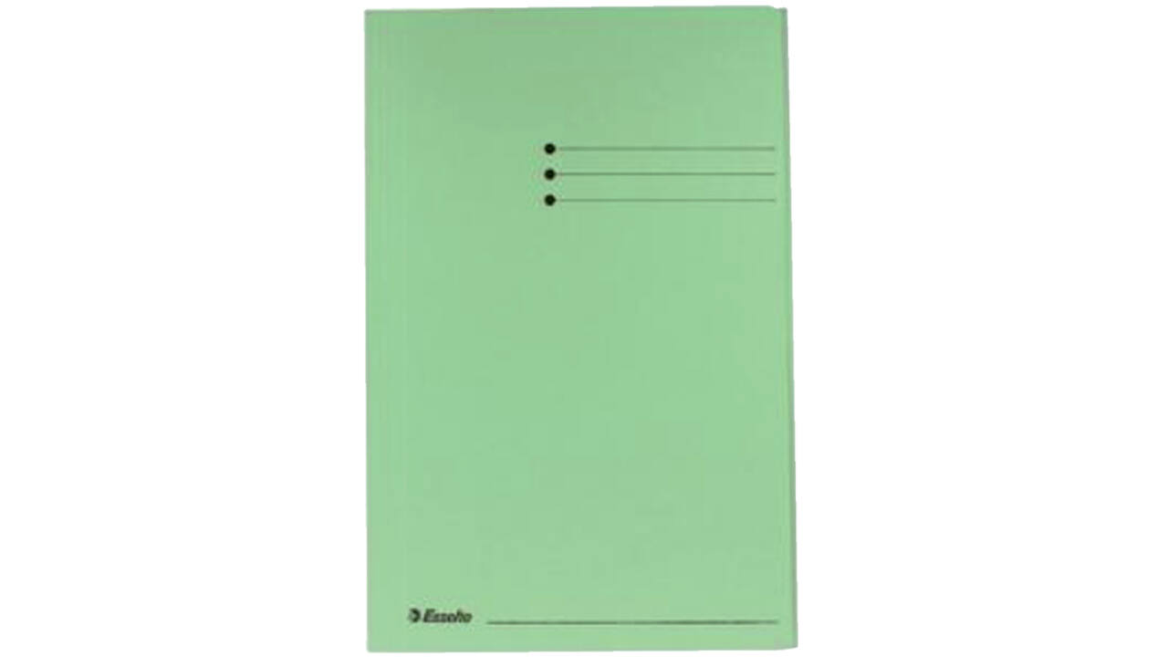 Dossiermap Esselte folio 3 kleppen manilla 275gr groen