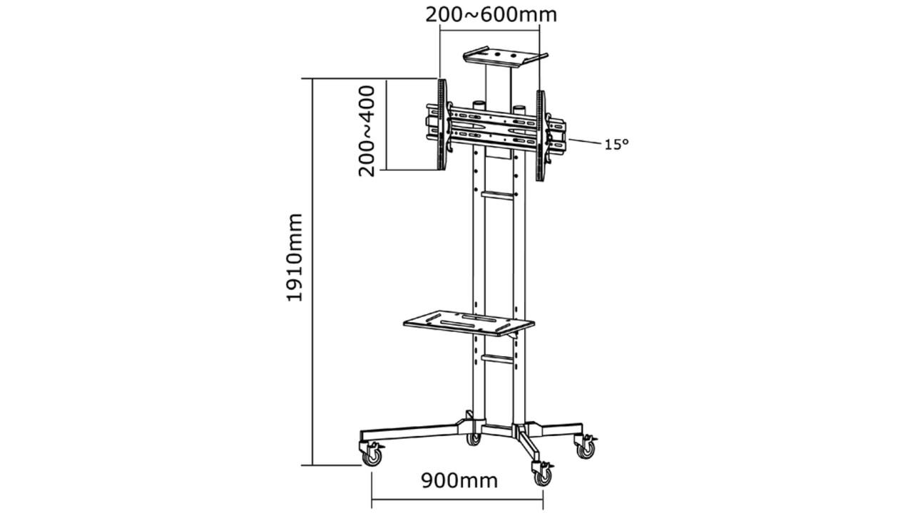 Monitormeubel Neomounts M1700E 32-55" zwart