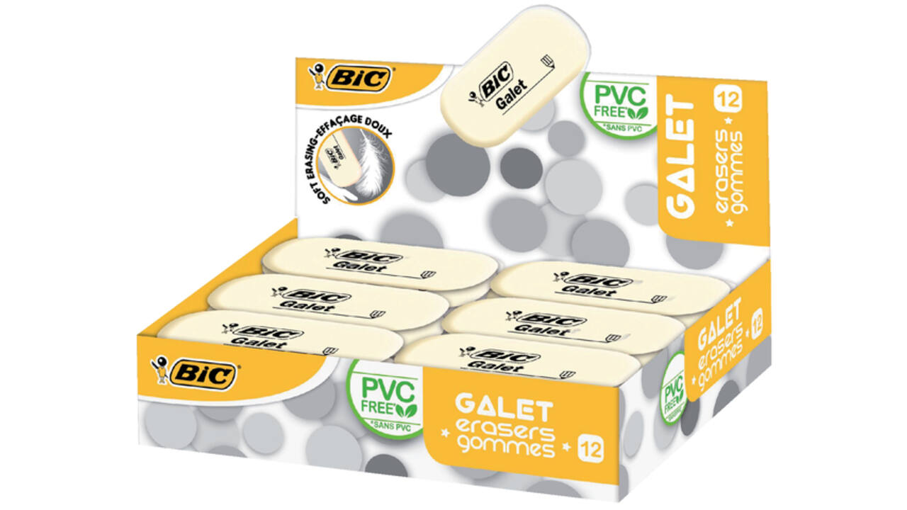 Gum Bic Galet pvc vrij zacht potlood wit